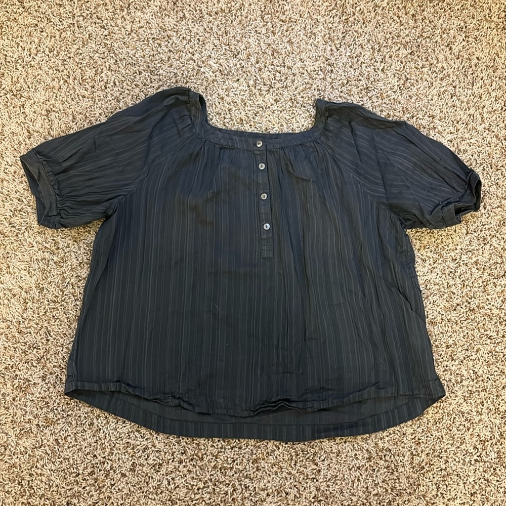 Elizabeth and James Bohemian Peasant Blouse Top Dark Gray size XL